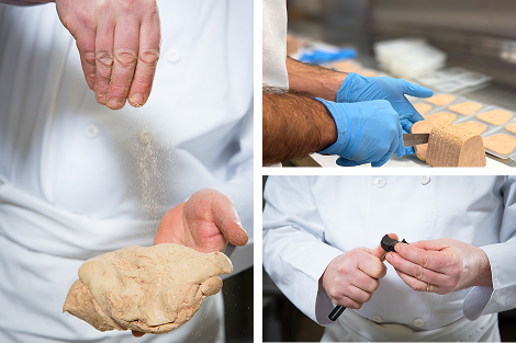 Travail artisanal manuel du foie gras à la manufacture Georges Bruck